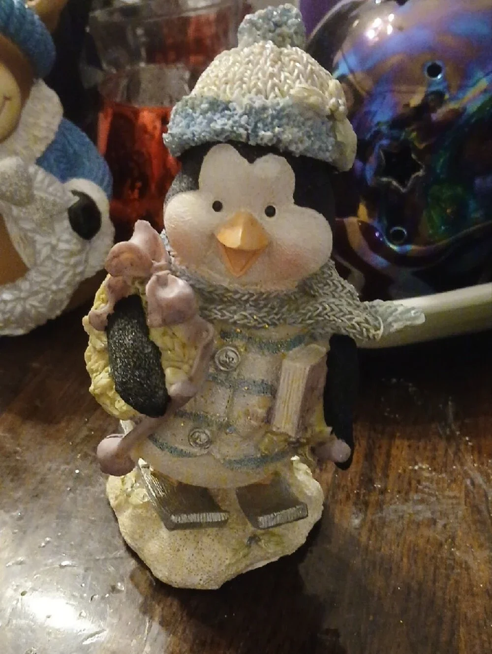 Penguin Small Pet Figurine - Cream and Black Decorative Statue